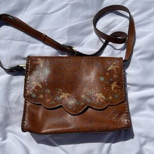 Patricia Nash Floral Map Leather Crossbody